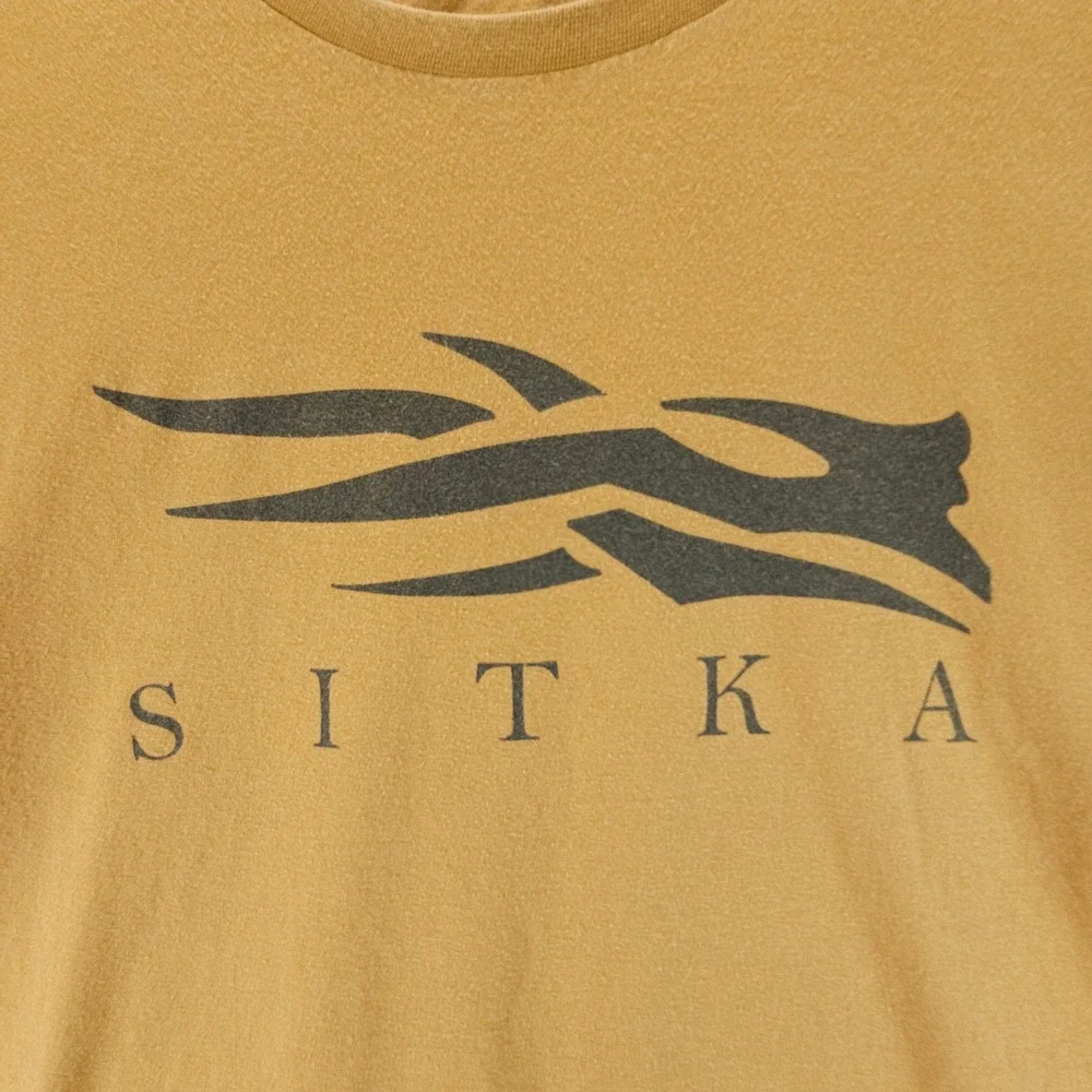 Sitka Graphic Tee Tshirt Mens XXL Yellow Pima‎ Cotton Outdoor Minimalist Hunting